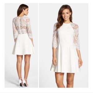 White yale lace skater dress BB Dakota NWT